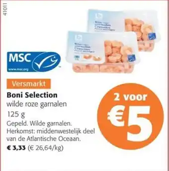 Colruyt Boni Selection wilde roze garnalen 125g aanbieding