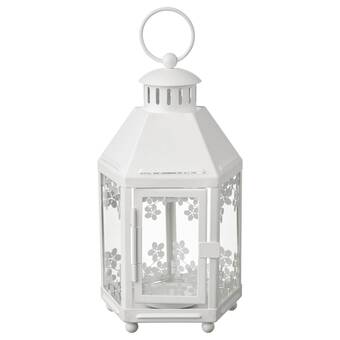 IKEA Kringsynt theelichthouder, binnen/buiten, wit, 21 cm aanbieding