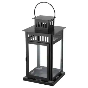 Borrby lantaarn voor stompkaars, binnen/buiten zwart, 44 cm