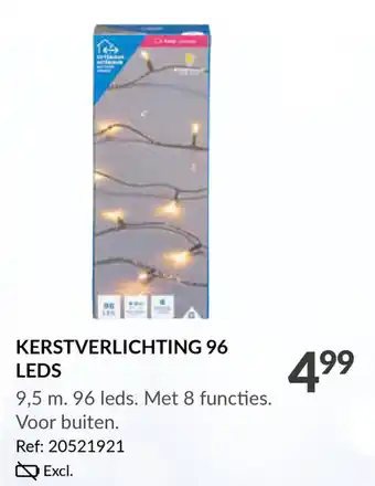 Kerstverlichting voor binnen en buiten 96 leds warm wit - 10,5 meter