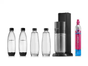 Hubo Sodastream duo bruiswatertoestel zwart + 4 flessen aanbieding