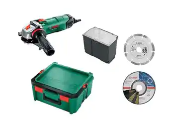 Hubo Bosch pws 850-125 haakse slijper 850w 125mm + 3 accessoires + systembox aanbieding