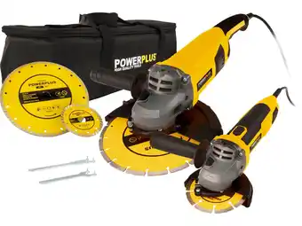 Hubo Powerplus powx06250 haakse slijper 2000w 230mm + 750w 115mm aanbieding