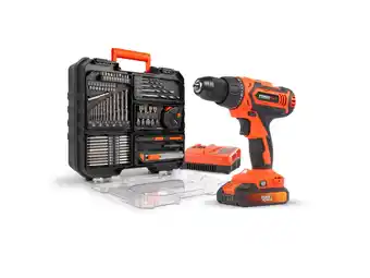 Hubo Powerplus dual power powdp15300 accu schroefboormachine 20v li-ion + lader + 78 accessoires aanbieding