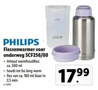Lidl Philips flessenwarmer voor onderweg scf256-00 aanbieding