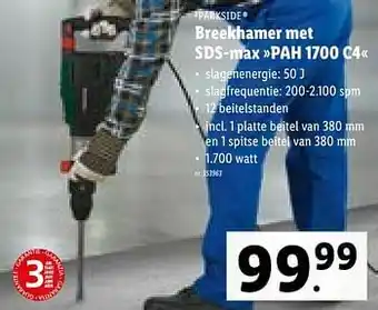 Lidl Parkside breekhamer met sds-max pah 1700 c4 aanbieding