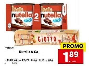 Lidl Nutella + go aanbieding