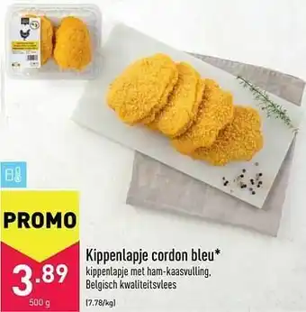 ALDI Kippenlapje cordon bleu aanbieding