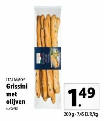Lidl Grissini met olijven aanbieding