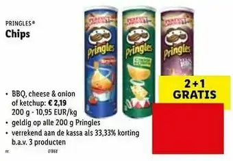Lidl Chips bbq, cheese + onion of ketchup aanbieding