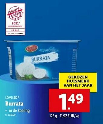 Lidl Burrata aanbieding