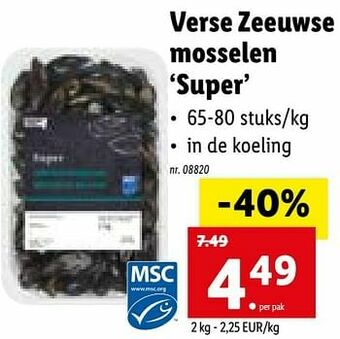 Lidl Verse zeeuwse mosselen super aanbieding