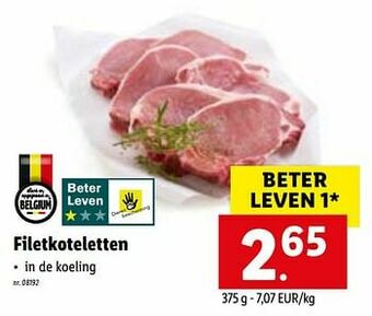 Lidl Filetkoteletten aanbieding