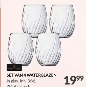 Fun Set van 4 waterglazen aanbieding
