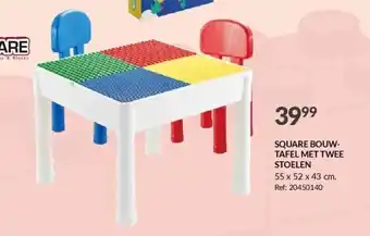 Fun Square bouwtafel met twee stoelen aanbieding