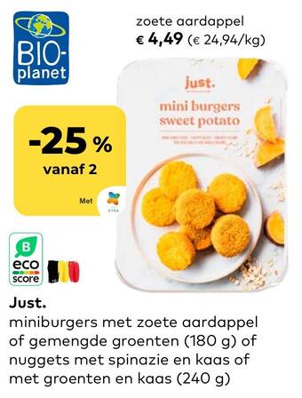 Bio Planet Just. zoete aardappel aanbieding