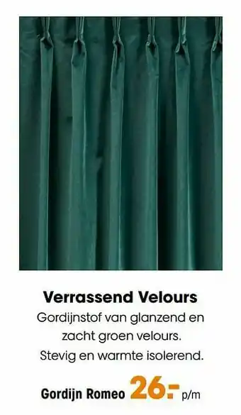 Kwantum Verrassend velours gordijn romeo aanbieding