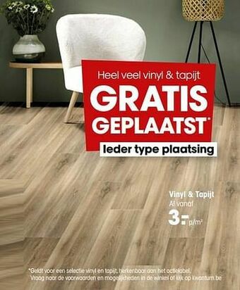 Kwantum Vinyl + tapijt aanbieding