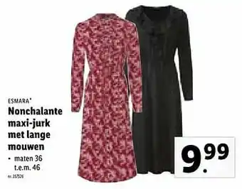 Lidl Nonchalante maxi-jurk met lange mouwen aanbieding