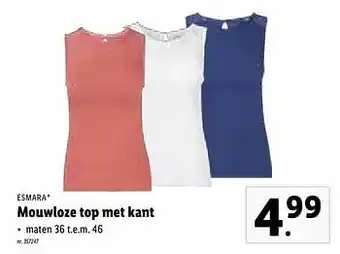 Lidl Mouwloze top met kant aanbieding