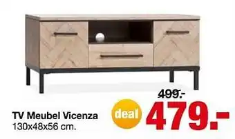 Tv Meubel Vicenza 130x48x56 cm