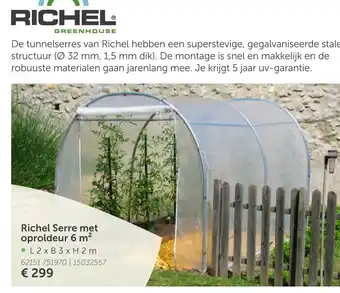 Richel Serre met oproldeur 6m2