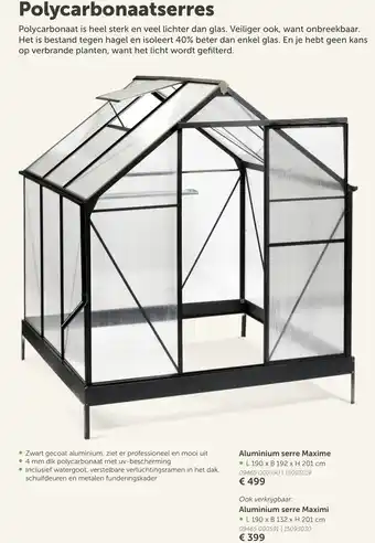 AVEVE Aluminium polycarbonaatserre Maxime aanbieding