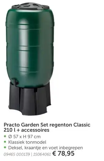 AVEVE Practo Garden Set regenton Classic 210L + accessoires aanbieding