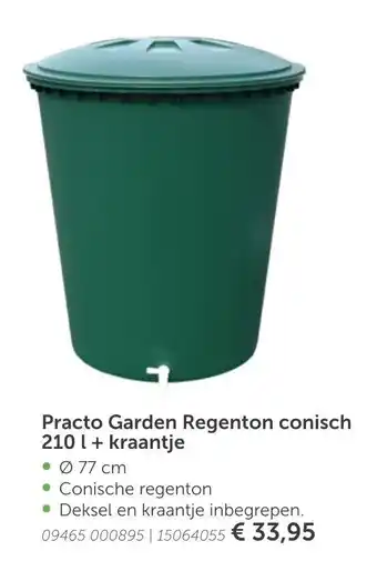 Practo Garden Regenton conisch 210L + accessoires