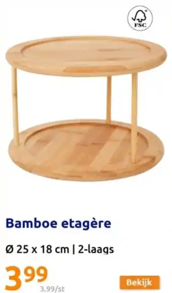 Bamboe etagère Ø25 x 18 cm | 2-laags