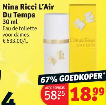 Kruidvat Nina Ricci L'Air Du Temps 30 ml aanbieding