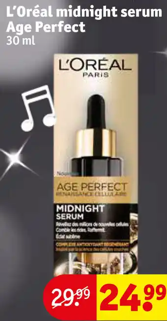 Kruidvat L'Oréal midnight serum Age Perfect 30 ml aanbieding