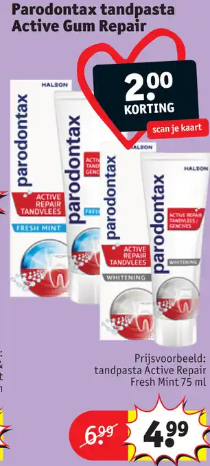 Kruidvat Parodontax tandpasta Active Gum Repair aanbieding