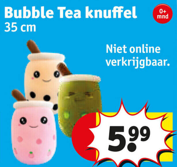 Bubble Tea knuffel 35 cm promotie bij Kruidvat