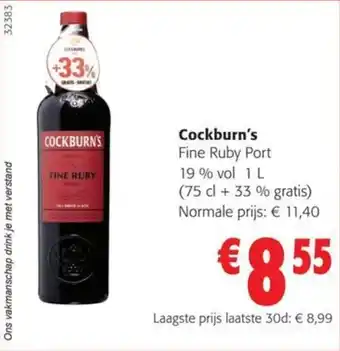 Colruyt Cockburn's Fine Ruby Port 19 % vol 1 L aanbieding
