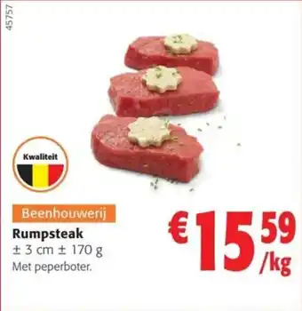 Colruyt Rumpsteak 3 cm + 170 g aanbieding