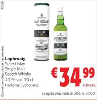 Colruyt Laphroaig Select Islay Single Malt Scotch Whisky 40 % vol 70 cl aanbieding