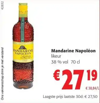 Colruyt Mandarine Napoléon likeur 38 % vol 70 cl aanbieding