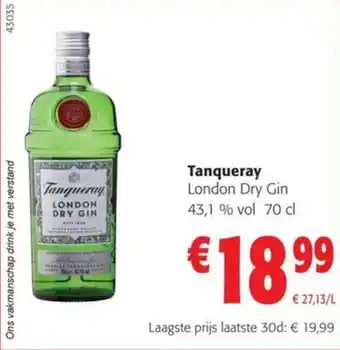Colruyt Tanqueray London Dry Gin 43,1 % vol 70 cl aanbieding