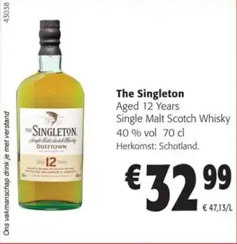 Colruyt The Singleton Aged 12 Years Single Malt Scotch Whisky 40 % vol 70 cl aanbieding