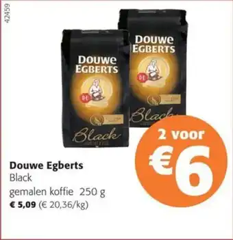 Colruyt Douwe Egberts Black gemalen koffie 250 g aanbieding