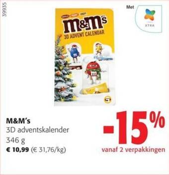 Colruyt M&M's 3D adventskalender 346 g aanbieding