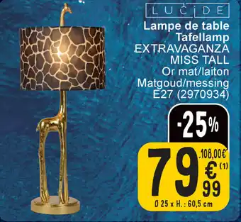 Cora LUCIDE Lampe de table Tafellamp EXTRAVAGANZA MISS TALL aanbieding