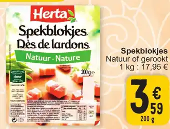 Cora Herta Spekblokjes Natuur of gerookt 200g aanbieding