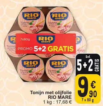 Cora RIO MARE Tonijn met olijfolie 7 x 80g aanbieding