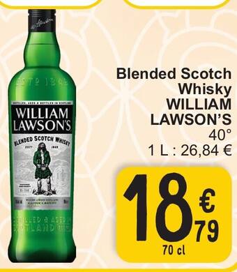 Cora WILLIAM LAWSON'S Blended Scotch Whisky 40°70cl aanbieding
