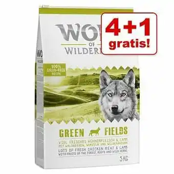 Zooplus 4 kg + 1 kg gratis! 5 kg Wolf of Wilderness Hondenvoer - 5 kg aanbieding