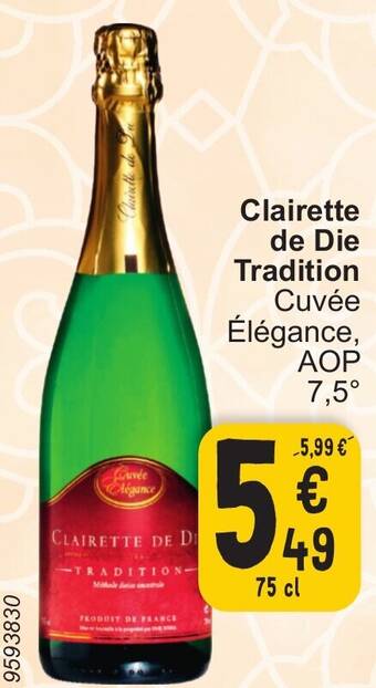 Cora Clairette de Die Tradition Cuvée Élégance, AOP 75 cl aanbieding
