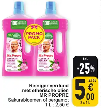 Cora MR PROPRE Reiniger verdund met etherische oliën 2 x 1L aanbieding