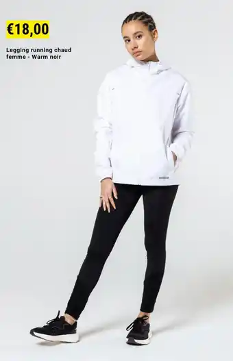 Decathlon Legging running chaud femme - Warm noir aanbieding